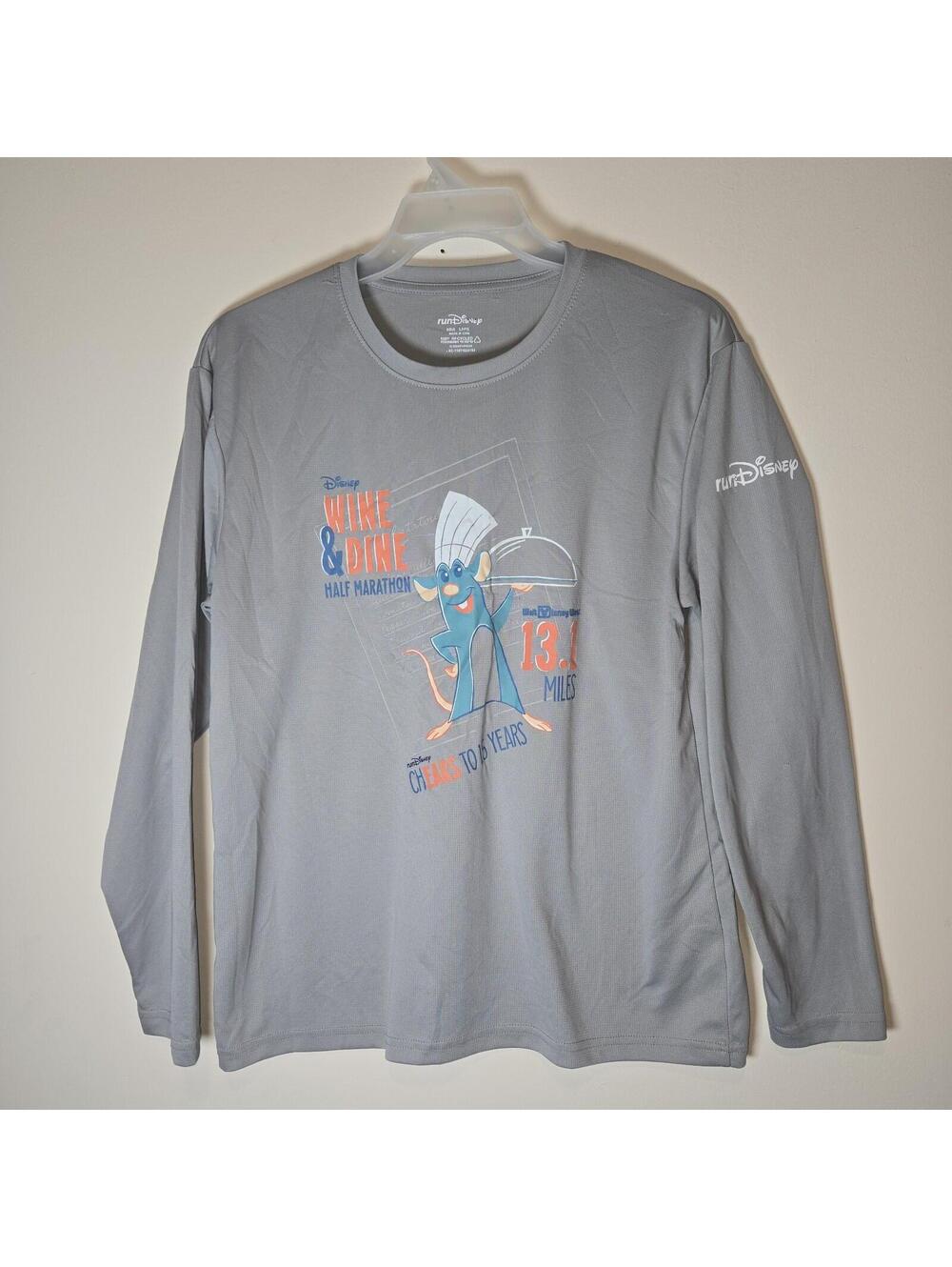 Disney Run Wine & Dine Half Marathon Race Ratatouille Gray Shirt Adult Sz L